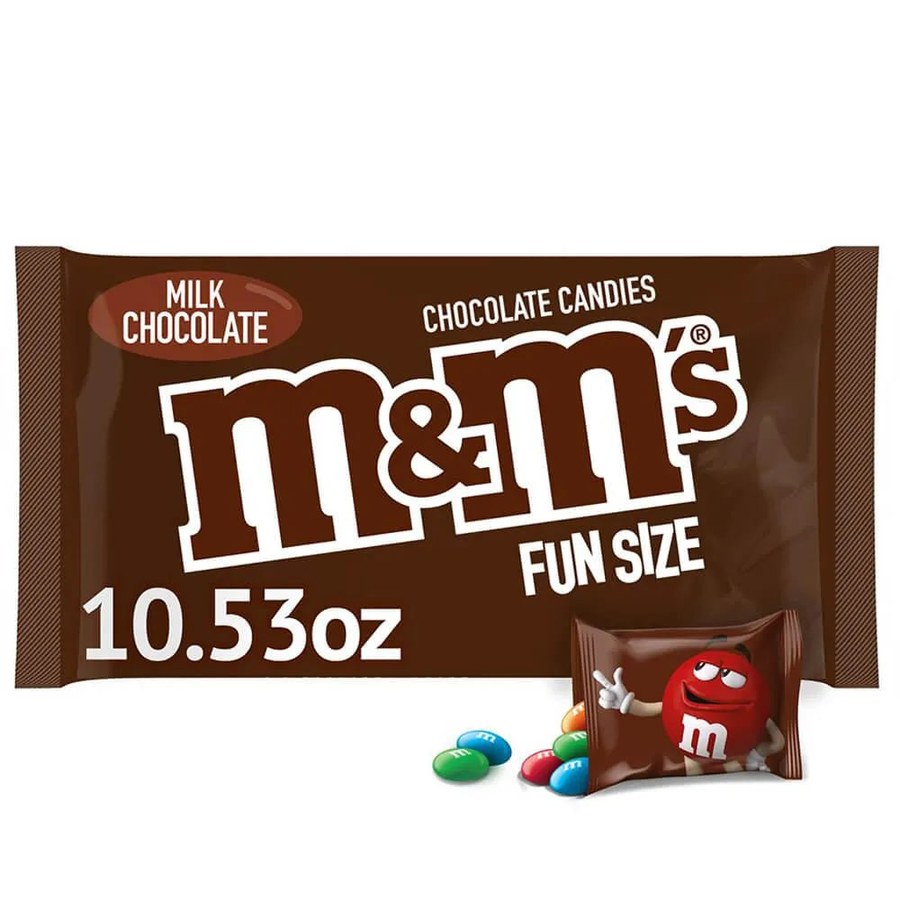 M&M's Milk Chocolate Fun Size Candy, 10.53 oz Bag