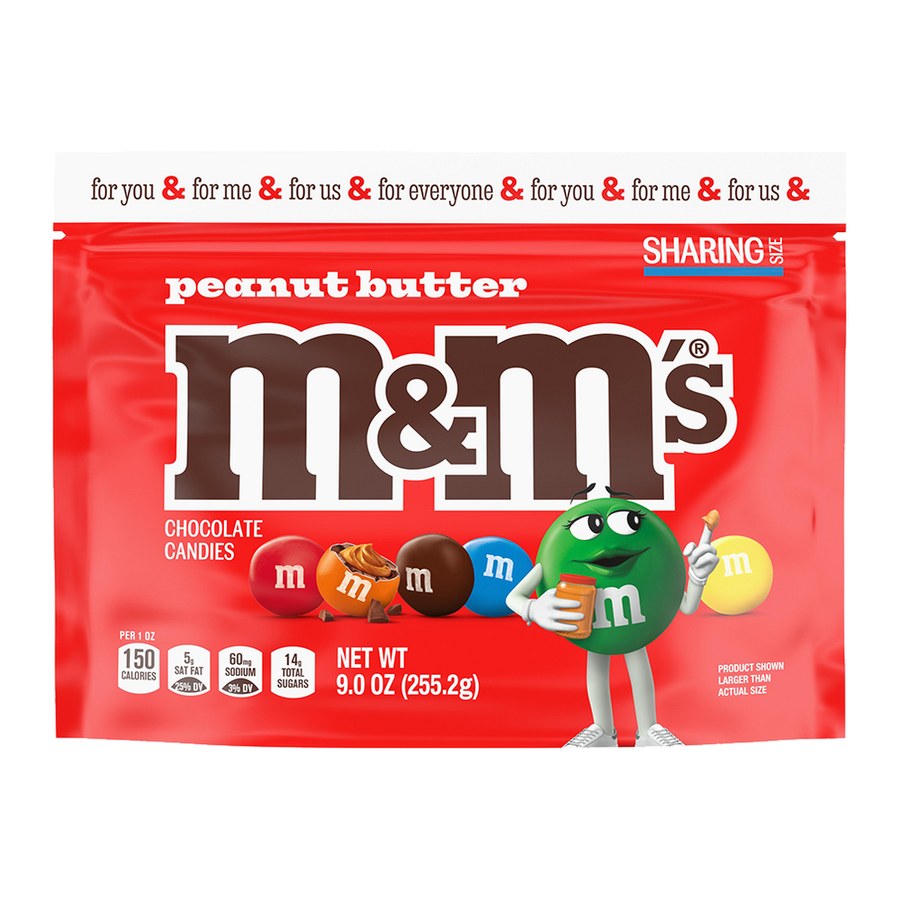 M&M's Peanut Butter Chocolate Candy, 9.6 oz Sharing Size Bag