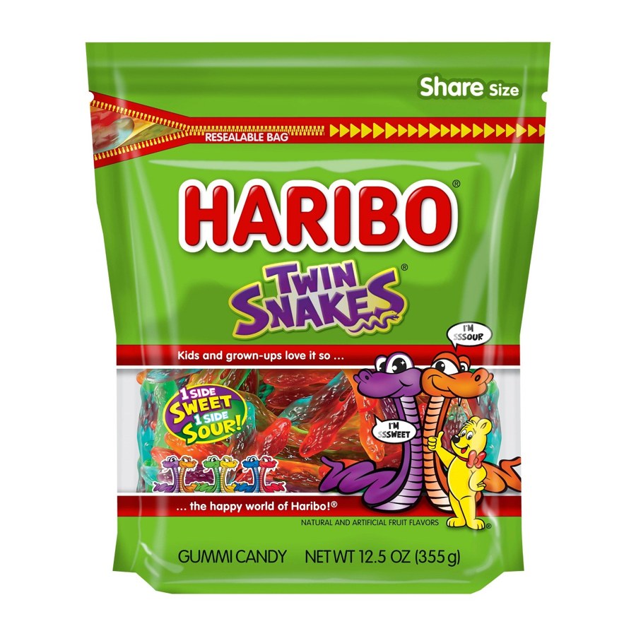 HARIBO Twin Snakes Sweet & Sour Gummi Candy, 12.5 oz Bag