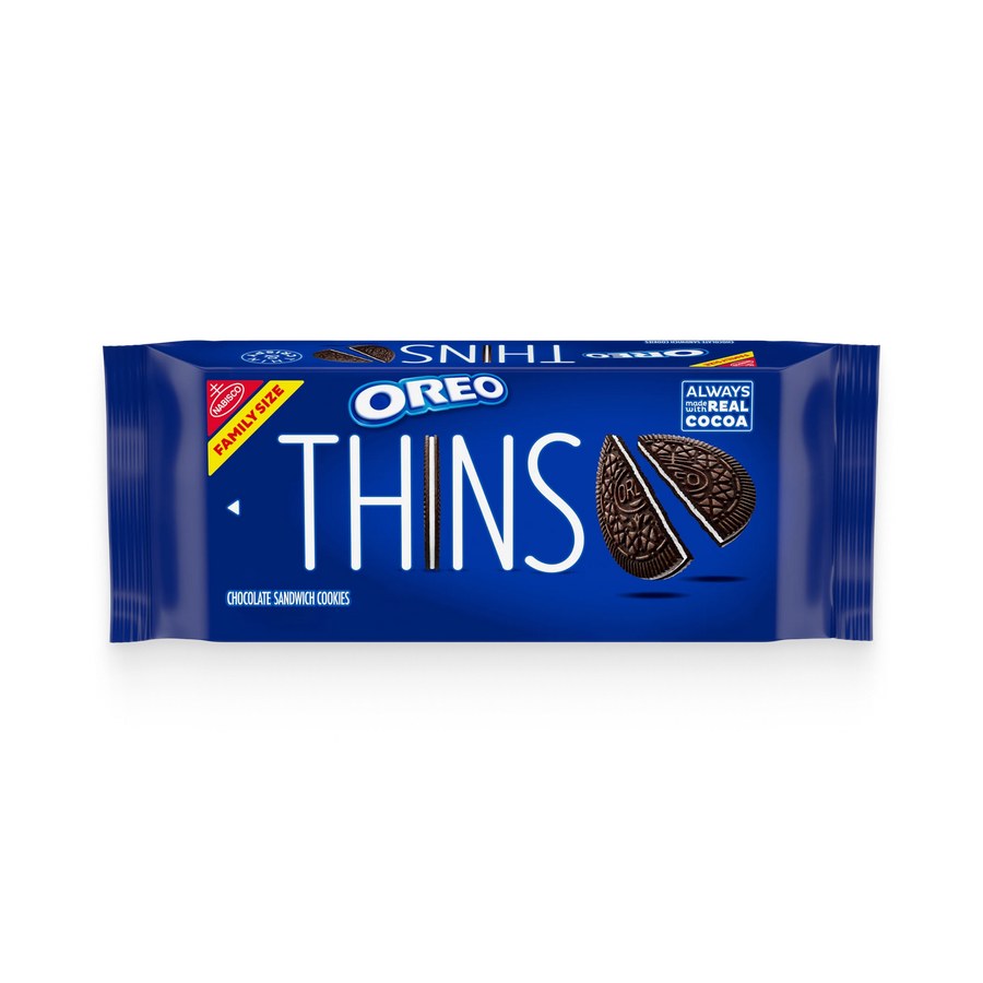OREO Thins Chocolate Sandwich Cookies, Family Size, 10.1 oz