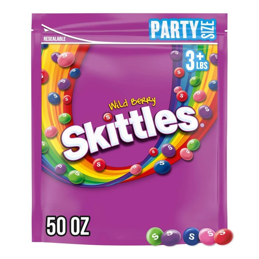 Skittles Wild Berry Party Size Candy Bag, 50 oz